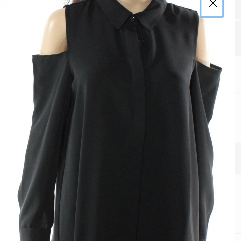 Alfani Womens Cold Shoulder Button Down